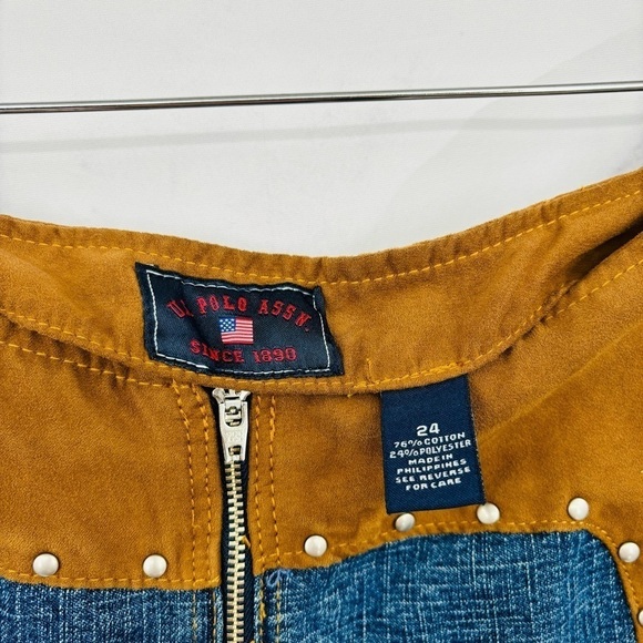 R009 US Polo Assn Vintage Suede Wide Flare Leg Jeans - Picture 2 of 3